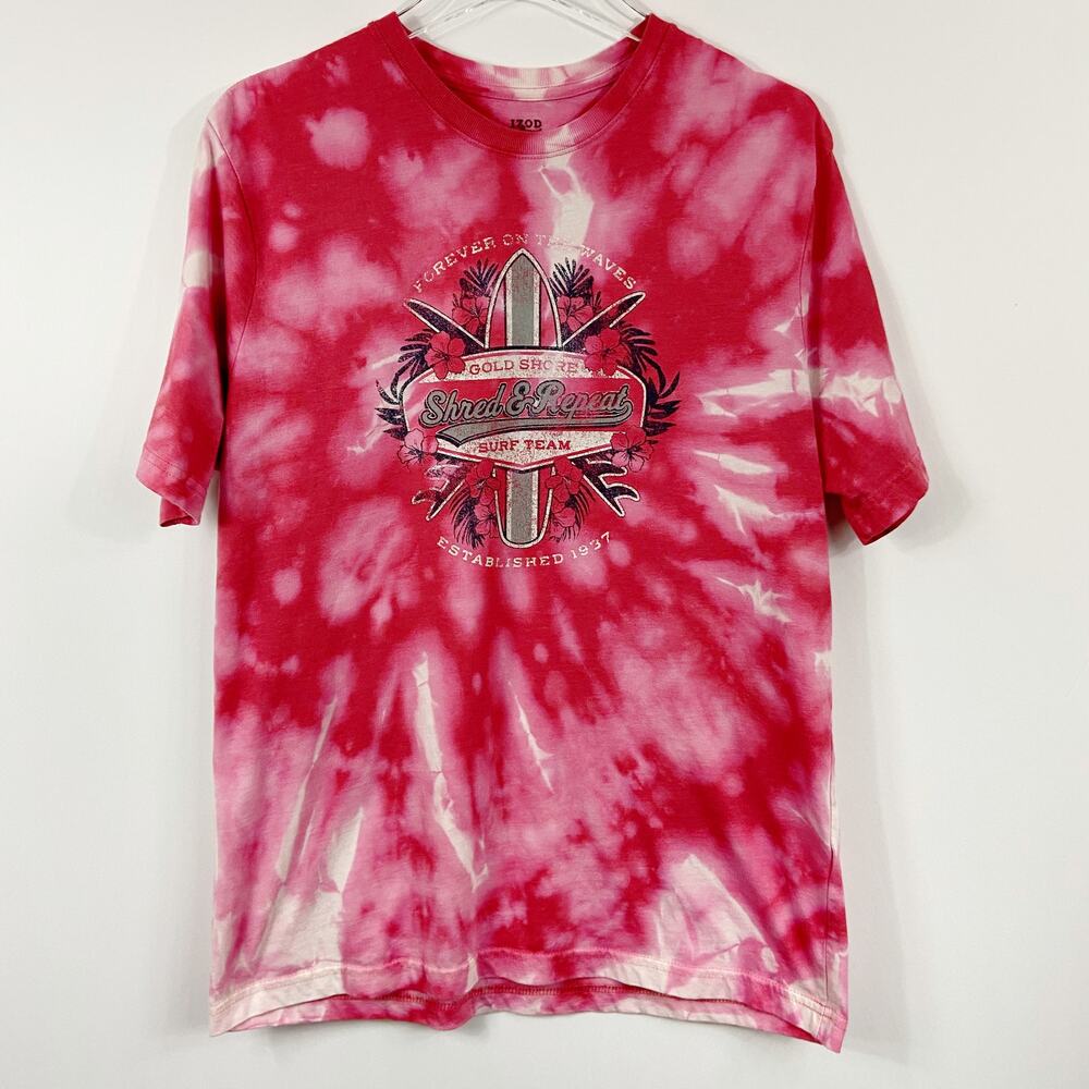 Izod Surf Graphic Bleached Tie Dye T-Shirt - Unisex Large